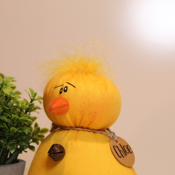 Yellow Decorative Chick Figurine with Jingle Bell Buttons Honey And Me Easter - Picture 4 of 5